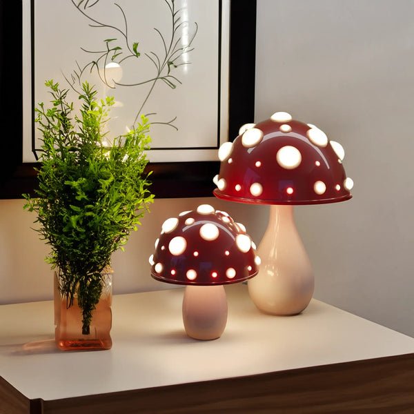 Minimalist Mushroom-Shaped Table Lamp with Warm Light – Modern Ambient Lighting for Living Room, Bedroom, and Nightstand | Sansoti