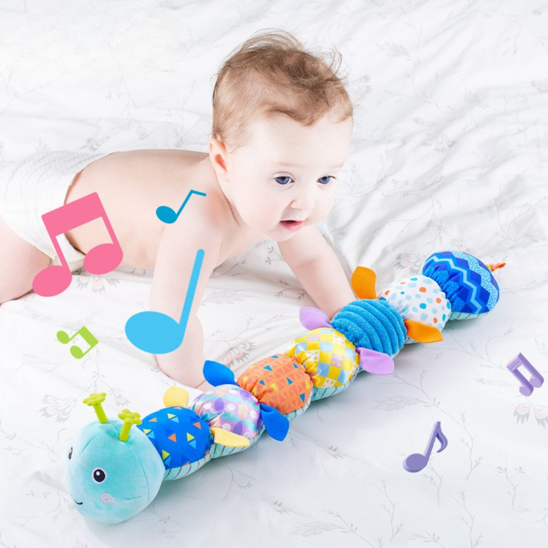 Musikalisches Babys-Spielzeug Raupe Plüsch Sensorisch 0 Jahre Rassel Motorik Geschenk zur Geburt Interaktives Kuschelspielzeug | Sansoti