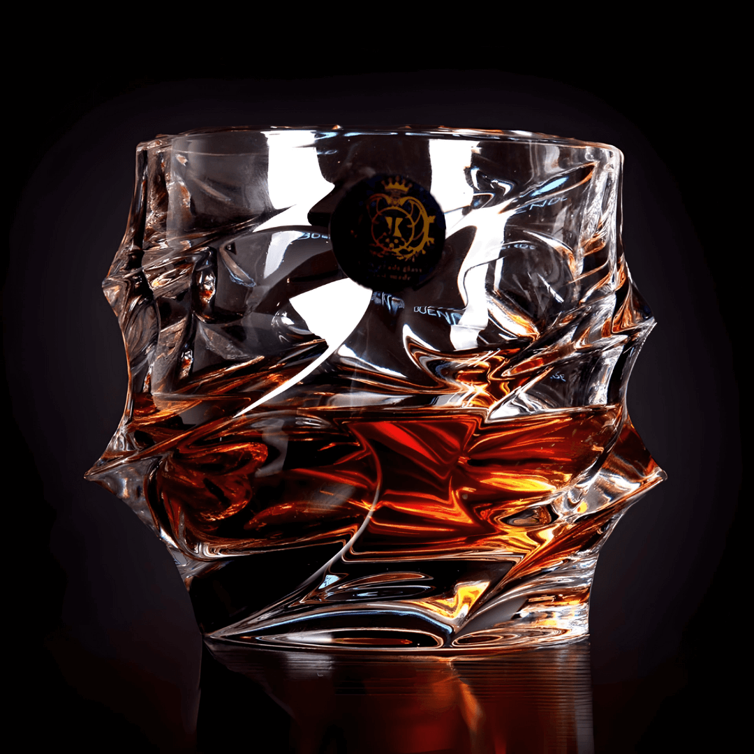 Crystal Whisky Glass with Tornado Shape 300ml for Premium Drinking Experience | Handmade Japanese-Inspired Spiral Design | Sansoti