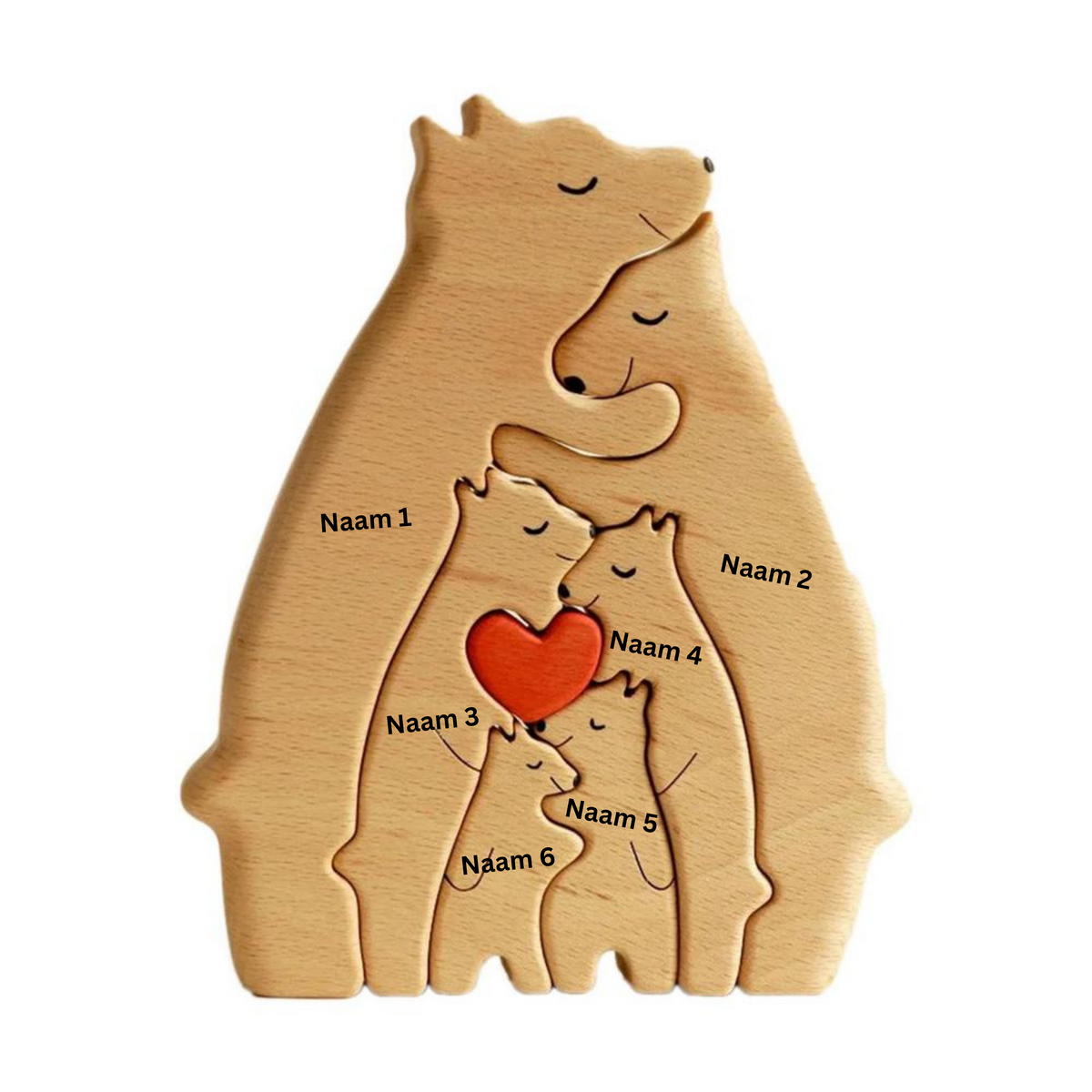 Holz-Familienfiguren 12-17 cm Naturholz Handgefertigt Skandinavisches Wohnzimmerobjekt Familienfigur Dekoration | Sansoti