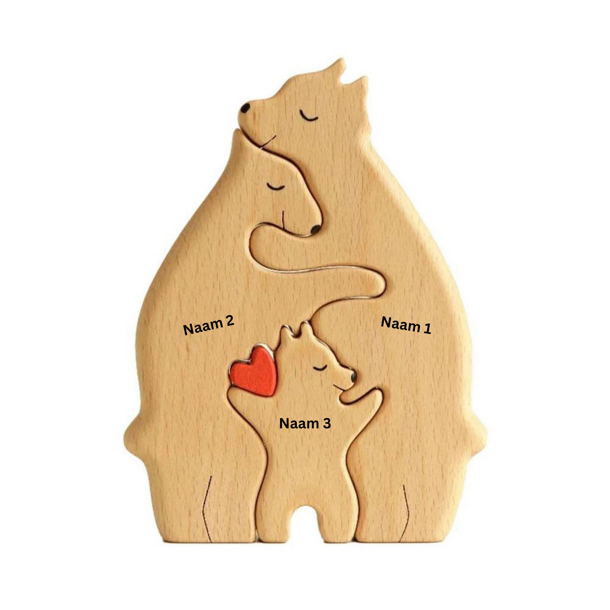 Holz-Familienfiguren 12-17 cm Naturholz Handgefertigt Skandinavisches Wohnzimmerobjekt Familienfigur Dekoration | Sansoti
