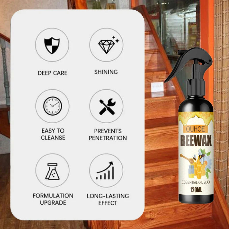 Natürliches Bienenwachs-Spray zur Möbelpflege 120ml Rutschfest Duft- & Giftfrei Holzpflege Möbelschutz | Sansoti