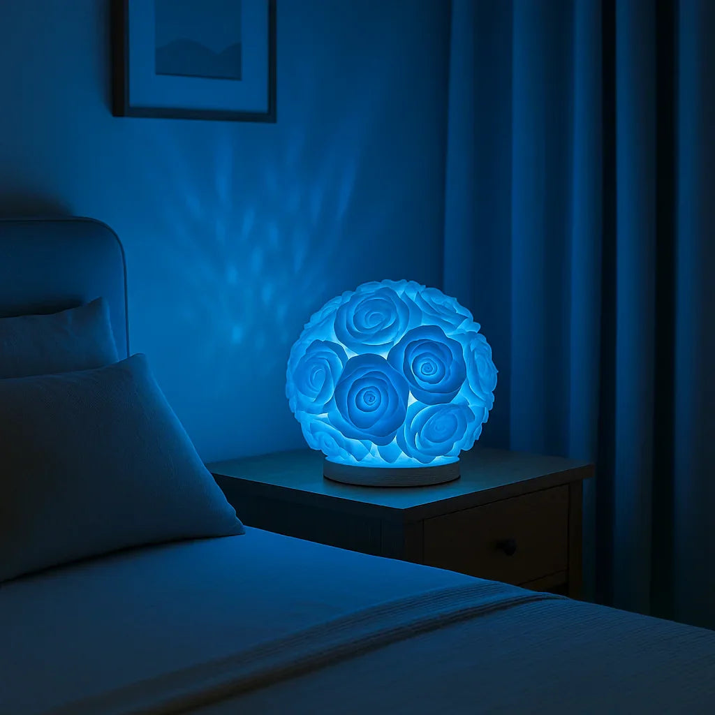 Dekorative Rosenbeleuchtung mit warmem LED-Leuchten – Künstliche Blumen Tischlampe für stimmungsvolle Wohnräume | Sansoti