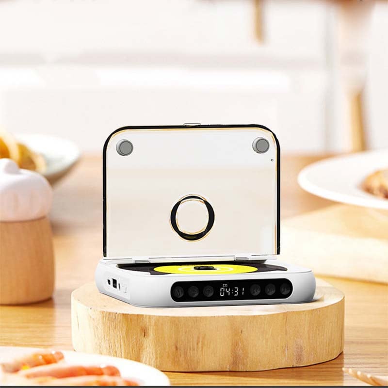 Portable Bluetooth CD Player – Compact & Rechargeable – Compatible with CD, CD-R, CD-RW & MP3 – Includes USB-C – Wireless & 3.5mm Audio | Sansoti