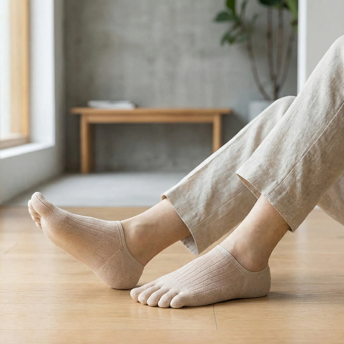 Onzichtbare Antislip Teensokken met Vijf Teencompartimenten – Blijft Op Zijn Plaats in Iedere Schoen | Sansoti