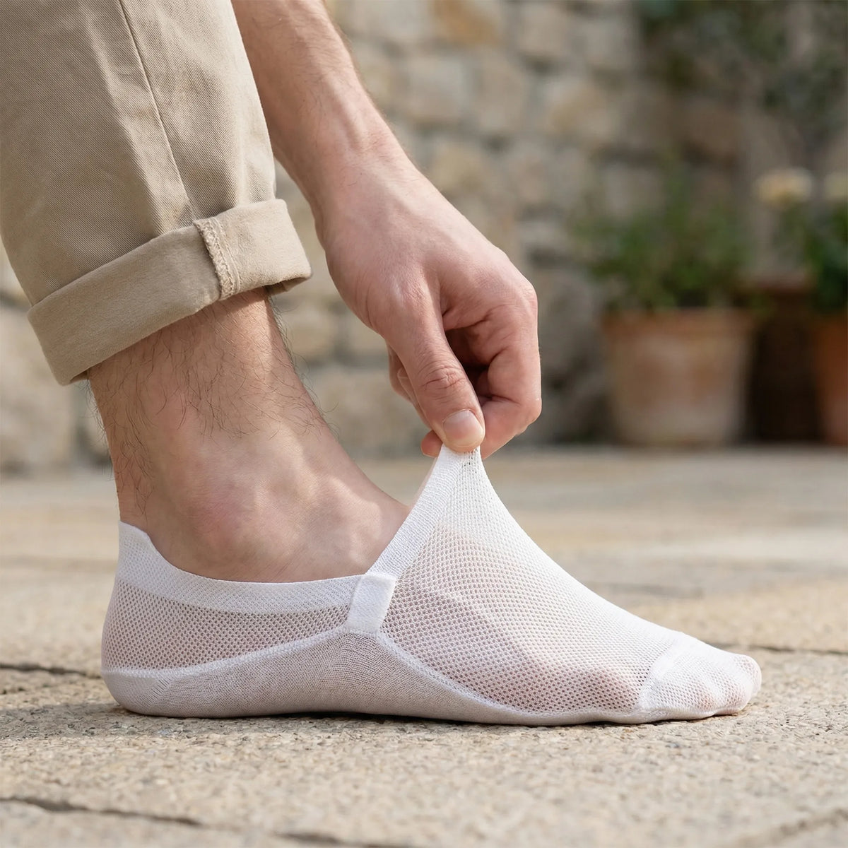 Chaussettes Invisibles avec Semelle Antidérapante – Chaussettes Homme No-Show pour Baskets & Chaussures Basses – EU 38-46 – 6 Couleurs | Sansoti