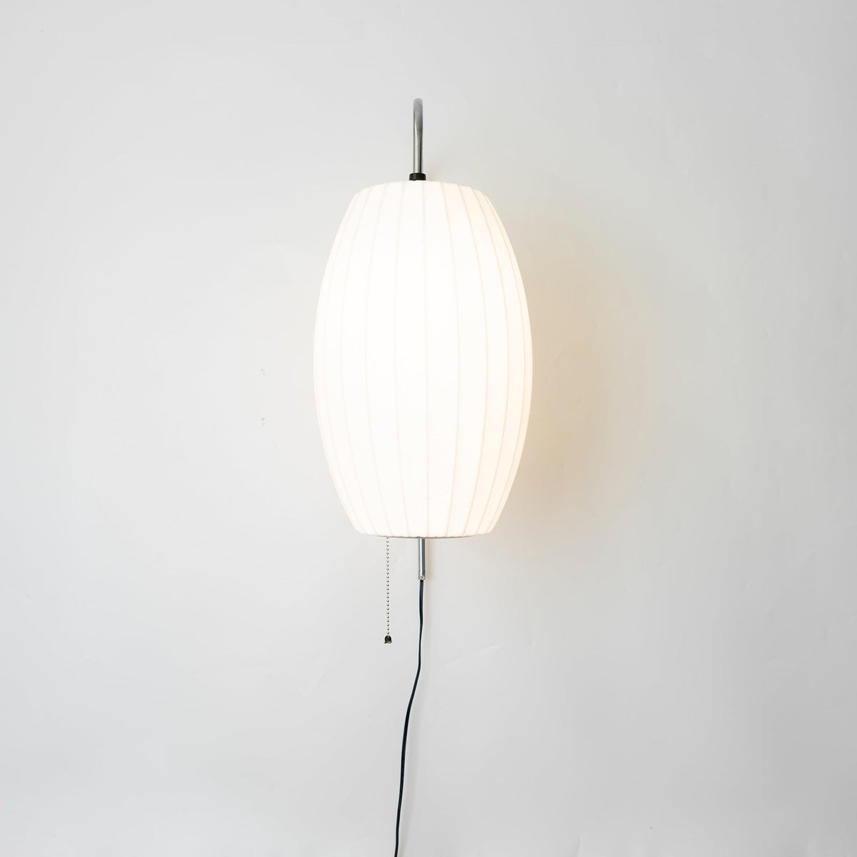 Wandlamp Zijden Kap Walnoot Metaal Wit Woonkamer Slaapkamer | Sansoti