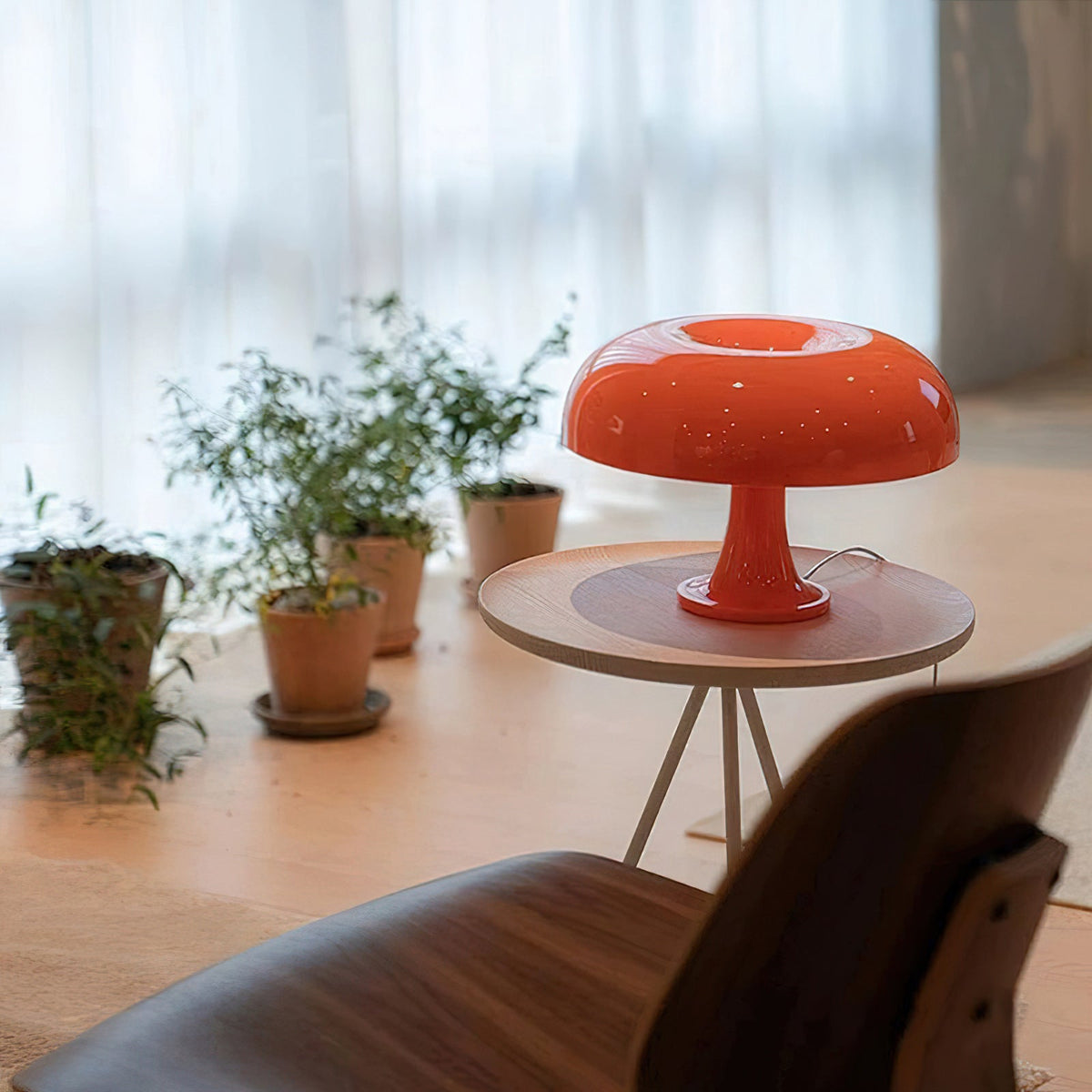 Mushroom-Shaped Table Lamp with 4 Light Sources and Dimmed Retro Atmosphere | Sansoti