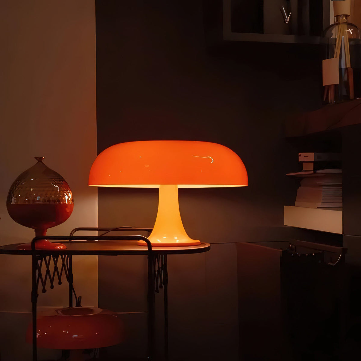 Mushroom-Shaped Table Lamp with 4 Light Sources and Dimmed Retro Atmosphere | Sansoti