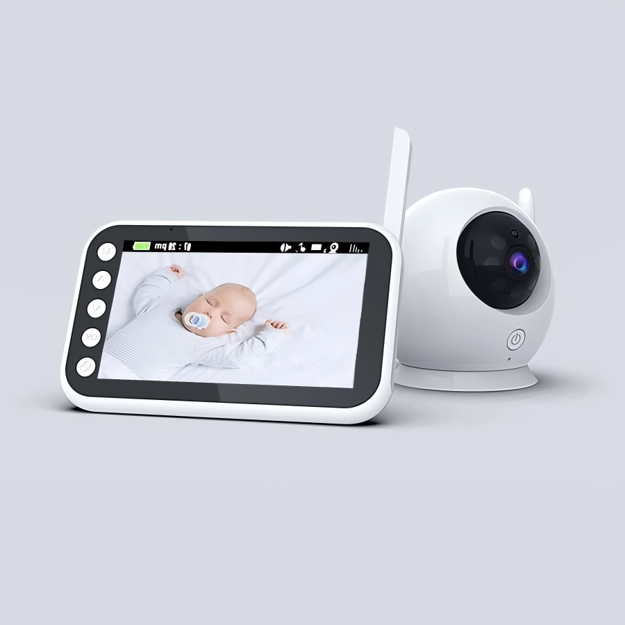 Niania elektroniczna z noktowizją, kamerą HD 1080p, wyświetlaniem temperatury i dwukierunkowym dźwiękiem — bezpieczny monitoring dziecka | Sansoti