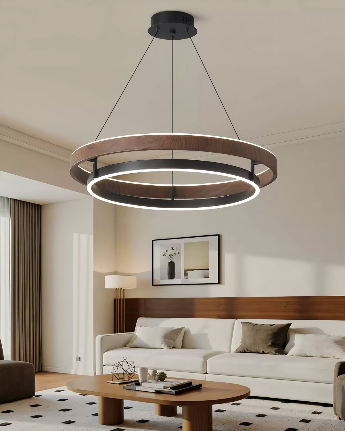 Moderne LED-Hängelampe mit Ringen – Designbeleuchtung mit warmem Licht | Sansoti