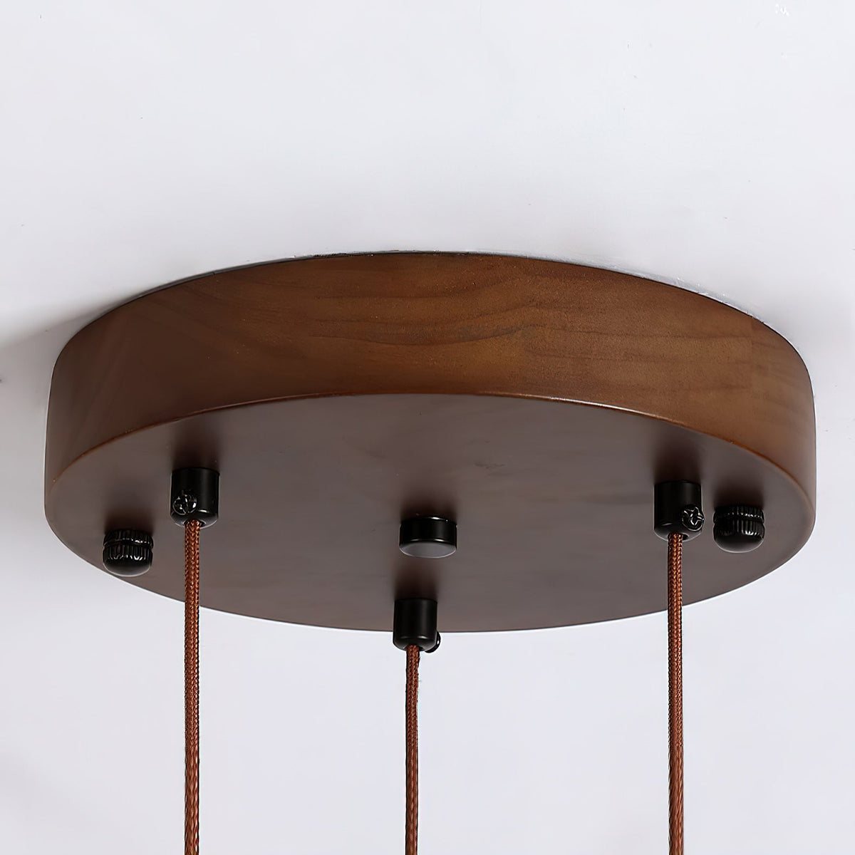 Travertin-Ring-Kronleuchter – Naturstein-Hängelampe mit Walnussholz und integrierter LED | Skandinavisches Design für Wohn- und Esszimmer | Sansoti