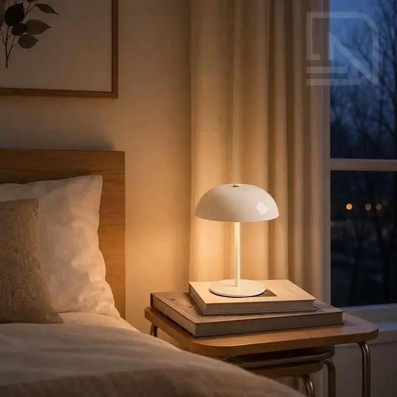 Wireless Rechargeable Dimmable Table Lamp Touch Control 3 Light Temperatures Adjustable Mood Lamp Indoor | Sansoti