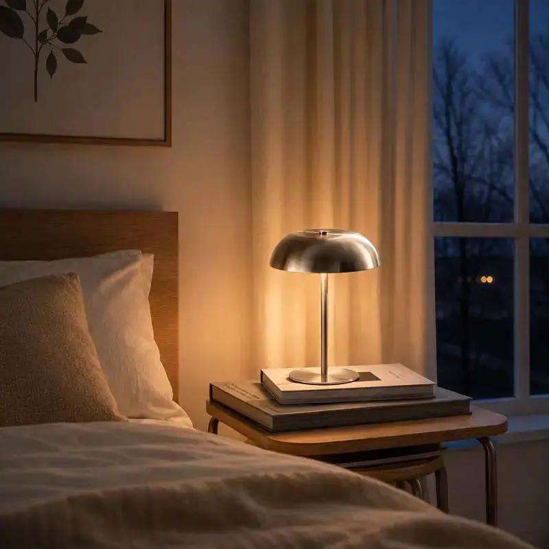 Wireless Rechargeable Dimmable Table Lamp Touch Control 3 Light Temperatures Adjustable Mood Lamp Indoor | Sansoti