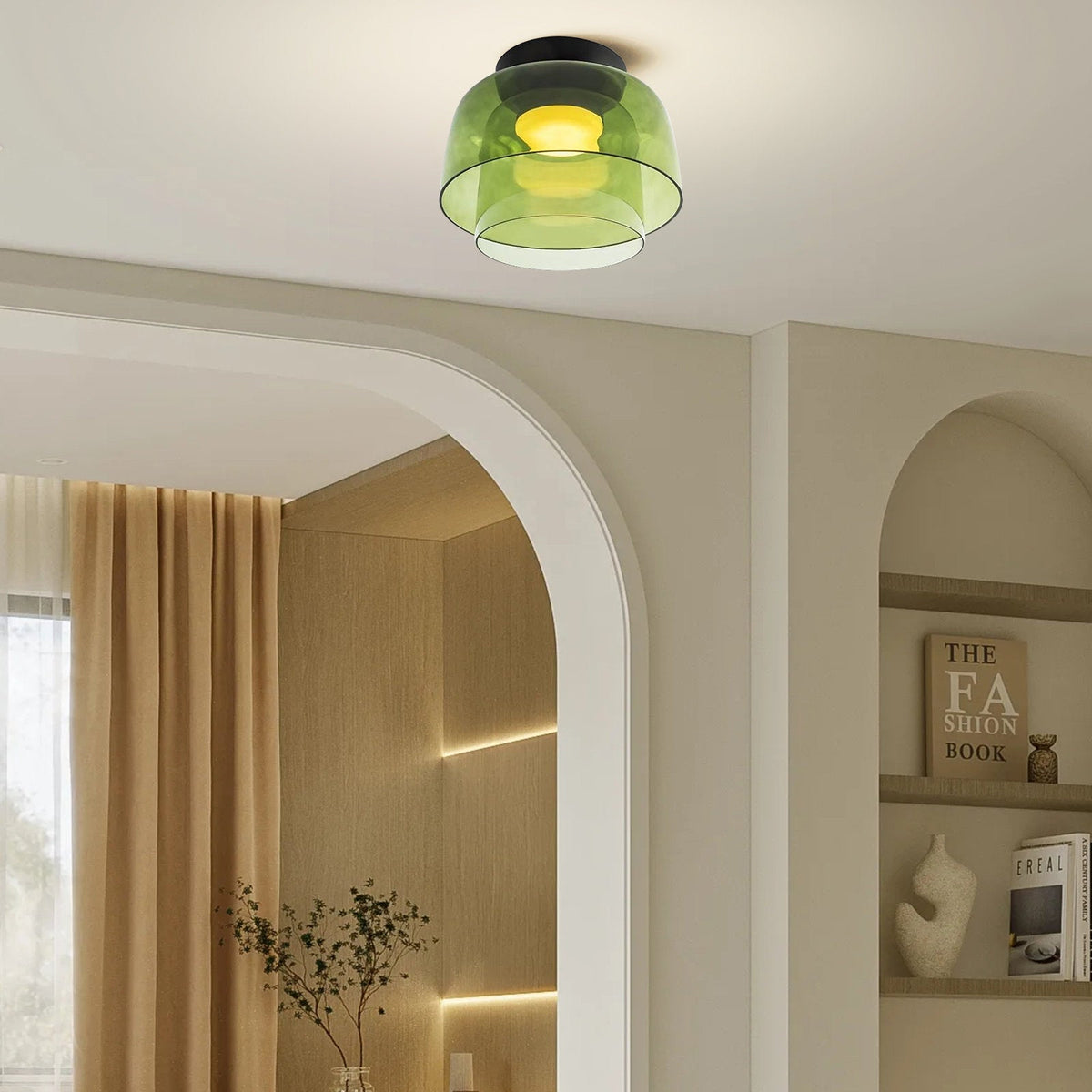 Design-Glas-Deckenlampe mit geschichteter Struktur — Elegantes Lichtspiel für Esszimmer, Wohnzimmer und Schlafzimmer | Sansoti