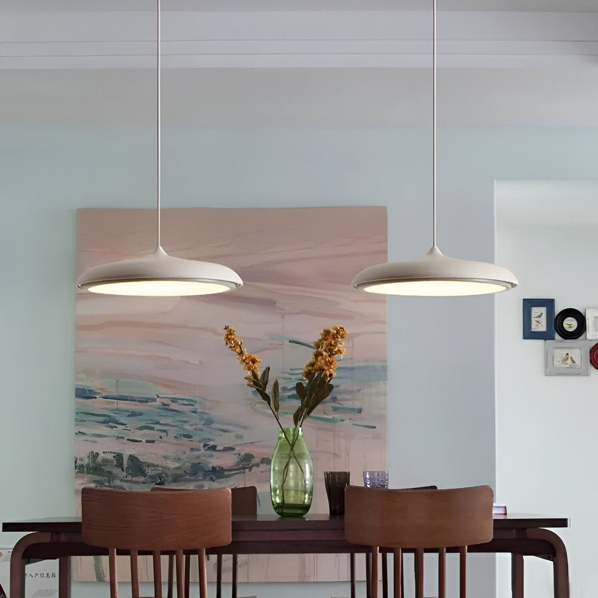 Lampa wisząca w kształcie talerza, designerska, LED 4000K, nordycka, nowoczesna, Ø25 Ø40 | Sansoti