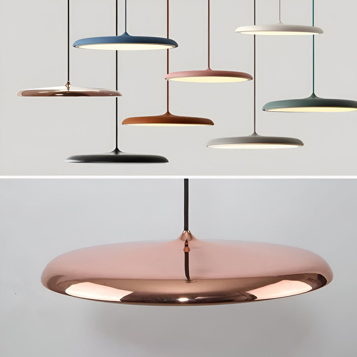 Lampa wisząca w kształcie talerza, designerska, LED 4000K, nordycka, nowoczesna, Ø25 Ø40 | Sansoti