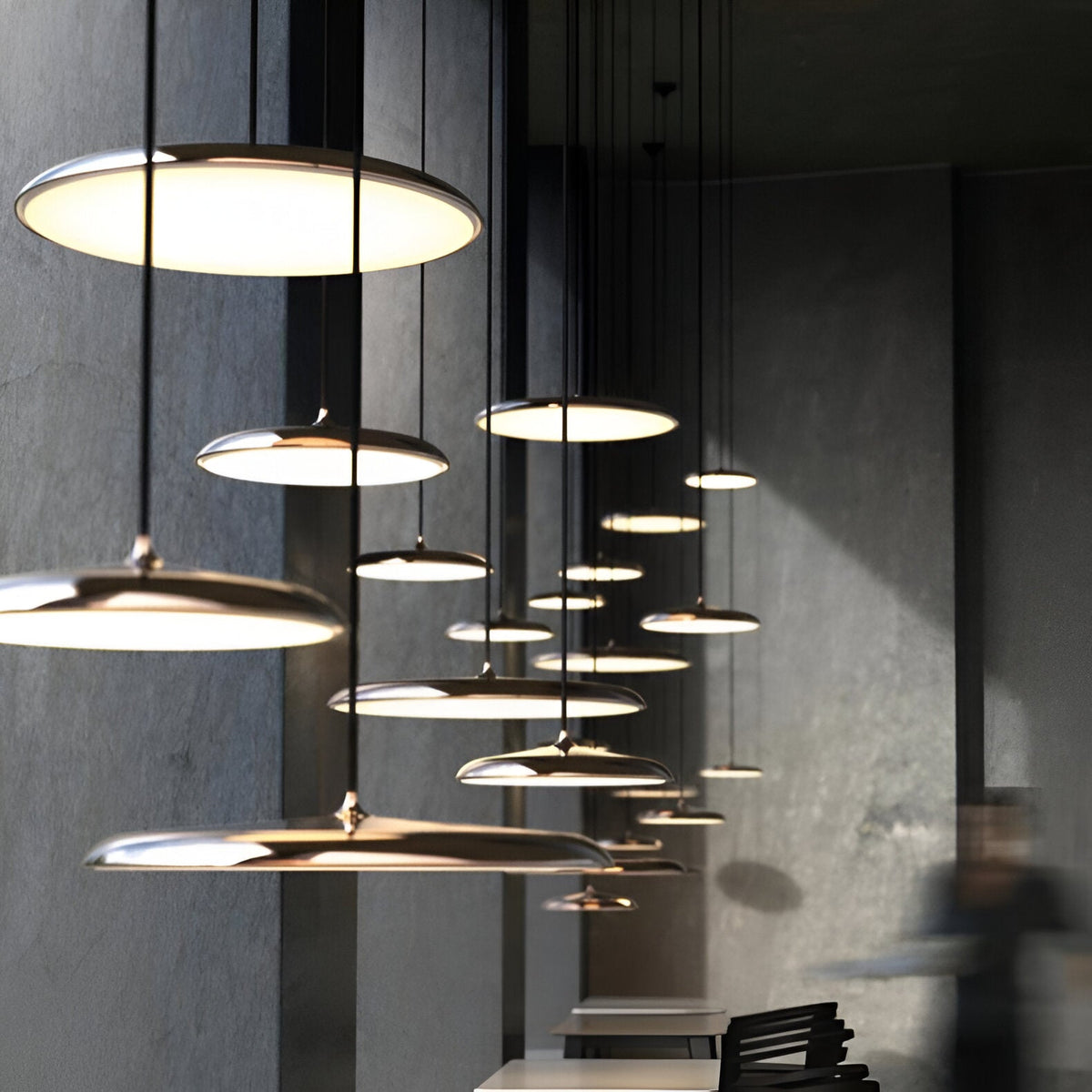 Lampa wisząca w kształcie talerza, designerska, LED 4000K, nordycka, nowoczesna, Ø25 Ø40 | Sansoti