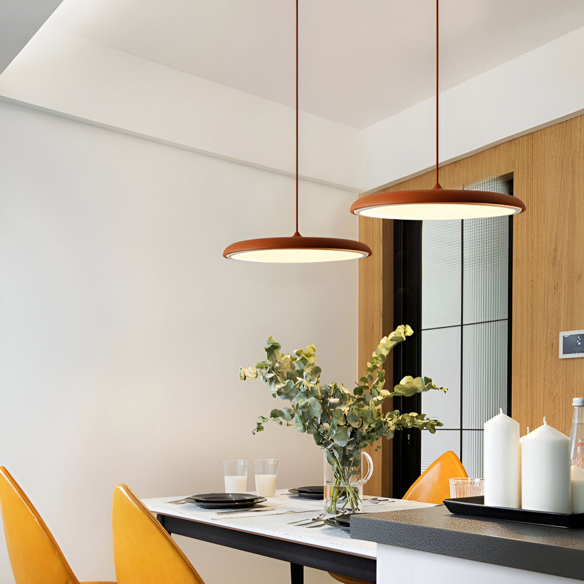 Lampa wisząca w kształcie talerza, designerska, LED 4000K, nordycka, nowoczesna, Ø25 Ø40 | Sansoti