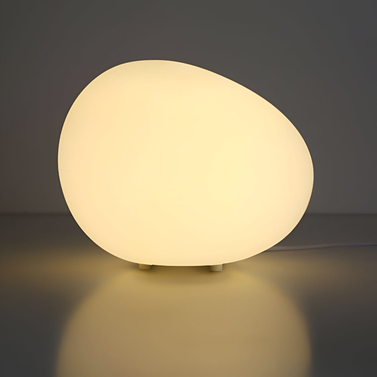 Stone Table Lamp LED 3-Colors PE Atmosphere Lamp 22cm Living Room Bedroom Scandinavian Organic Night Lamp Dimmable | Sansoti