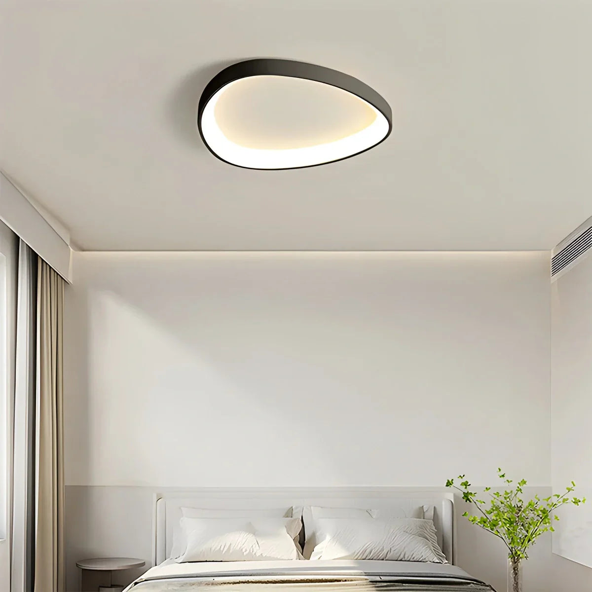 LED ceiling lamp oval dimmable metal black white bedroom hallway living room modern ceiling lighting Scandinavian design surface lamp | Sansoti