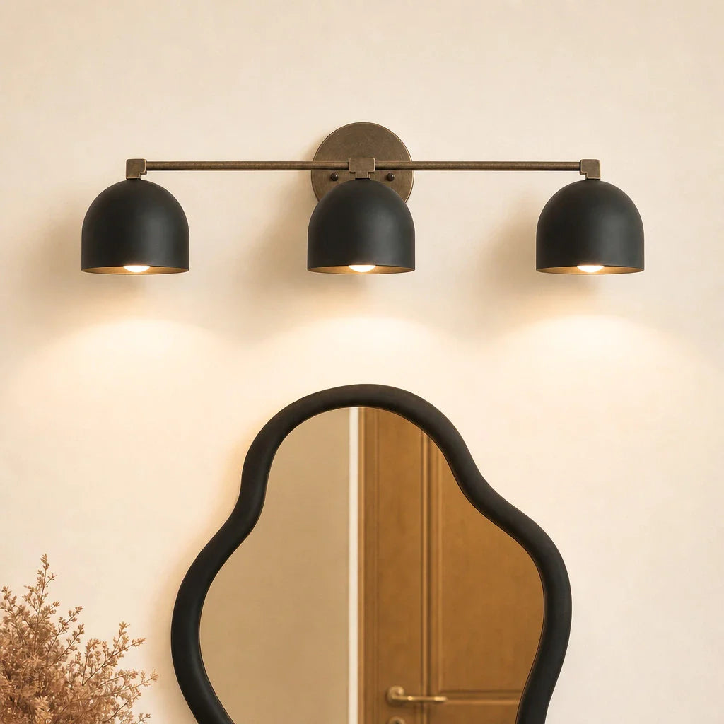 Metal Wall Lamp with Spherical Shade – Scandinavian Atmosphere Lamp for Bathroom Bedroom Living Room – Modern Wall Lighting Black Gold Brass | Sansoti