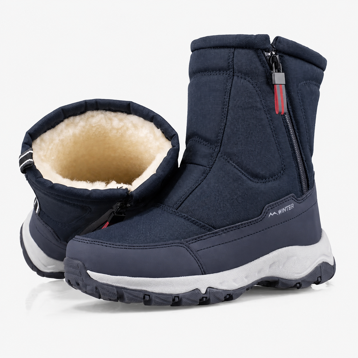 Gefütterte Damen-Winterstiefel Wasserdichte Schneestiefel Rutschfest Warm Gefüttert Oxford-Material Snowboots | Sansoti