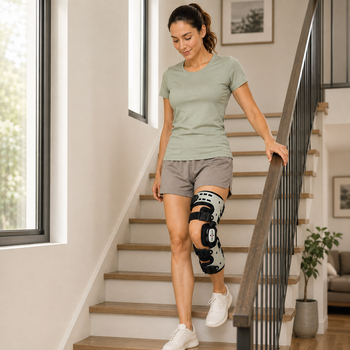 Adjustable Knee Brace with Double Hinges for Joint Support, Pain Relief, and Stability | Sansoti