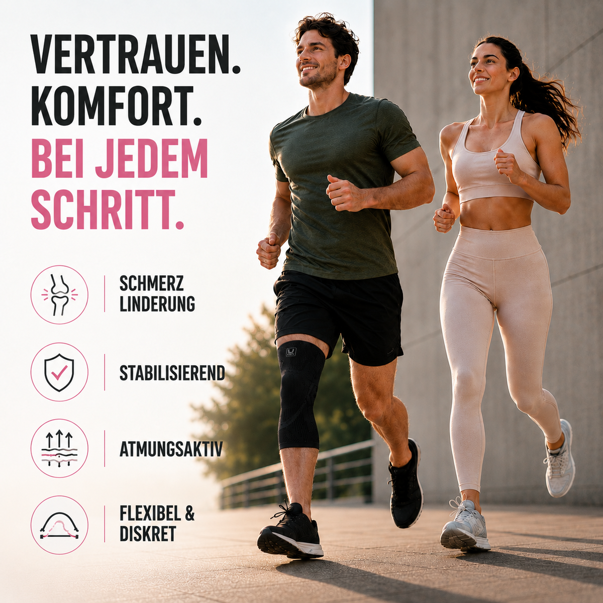 Compression Knee Brace for Sports and Everyday Use, Elastic Support, Stability, Swelling and Injury Prevention | Sansoti