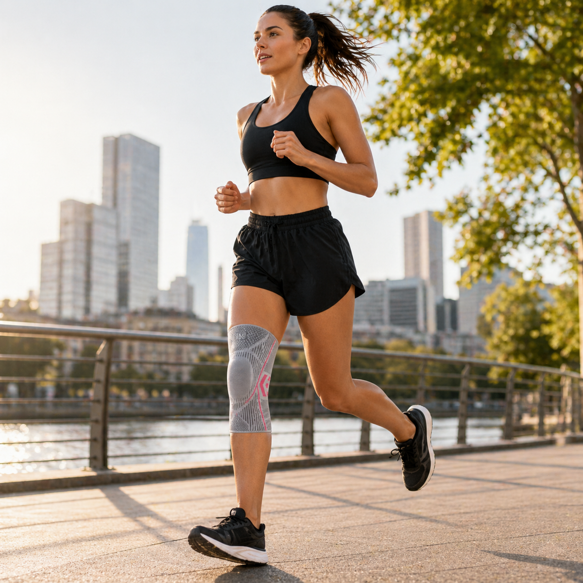 Compression Knee Brace for Sports and Everyday Use, Elastic Support, Stability, Swelling and Injury Prevention | Sansoti