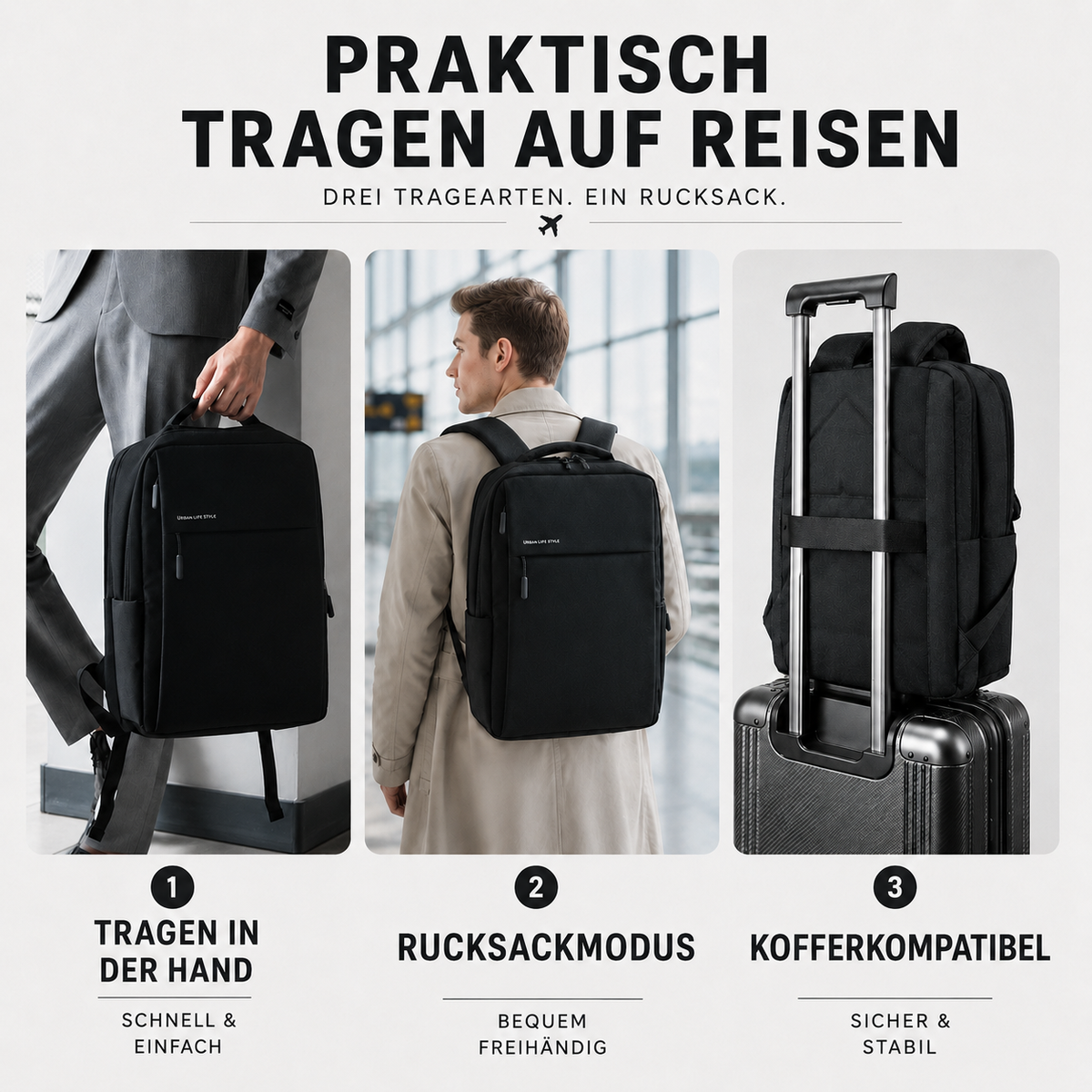 Waterproof Laptop Backpack 15.6 Inch Padded Compartment Daily Commuting Travel Organization School University | Sansoti