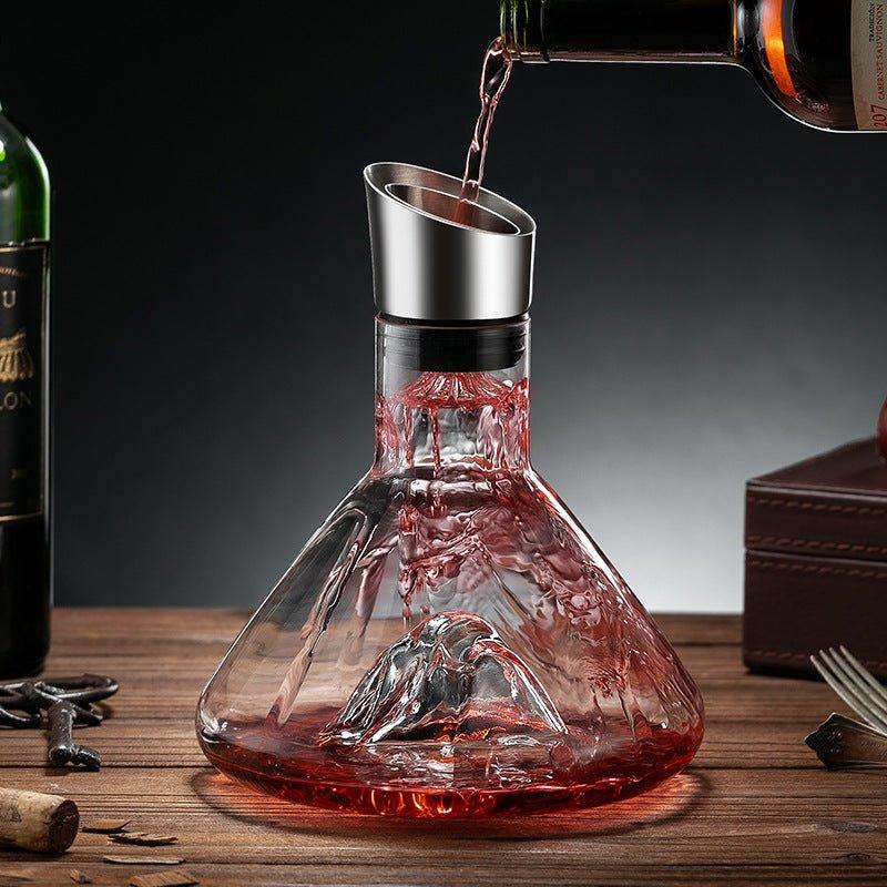 Glas-Weinkaraffe mit Kaskaden-Design für optimale Belüftung und Aroma | Sansoti