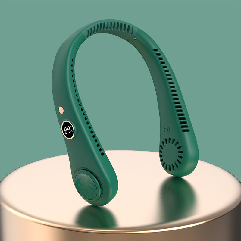 Portable Neck Fan Rechargeable 3 Speeds LED Display Hands-Free Cooling for Sports, Outdoor Activities and Travel | Sansoti
