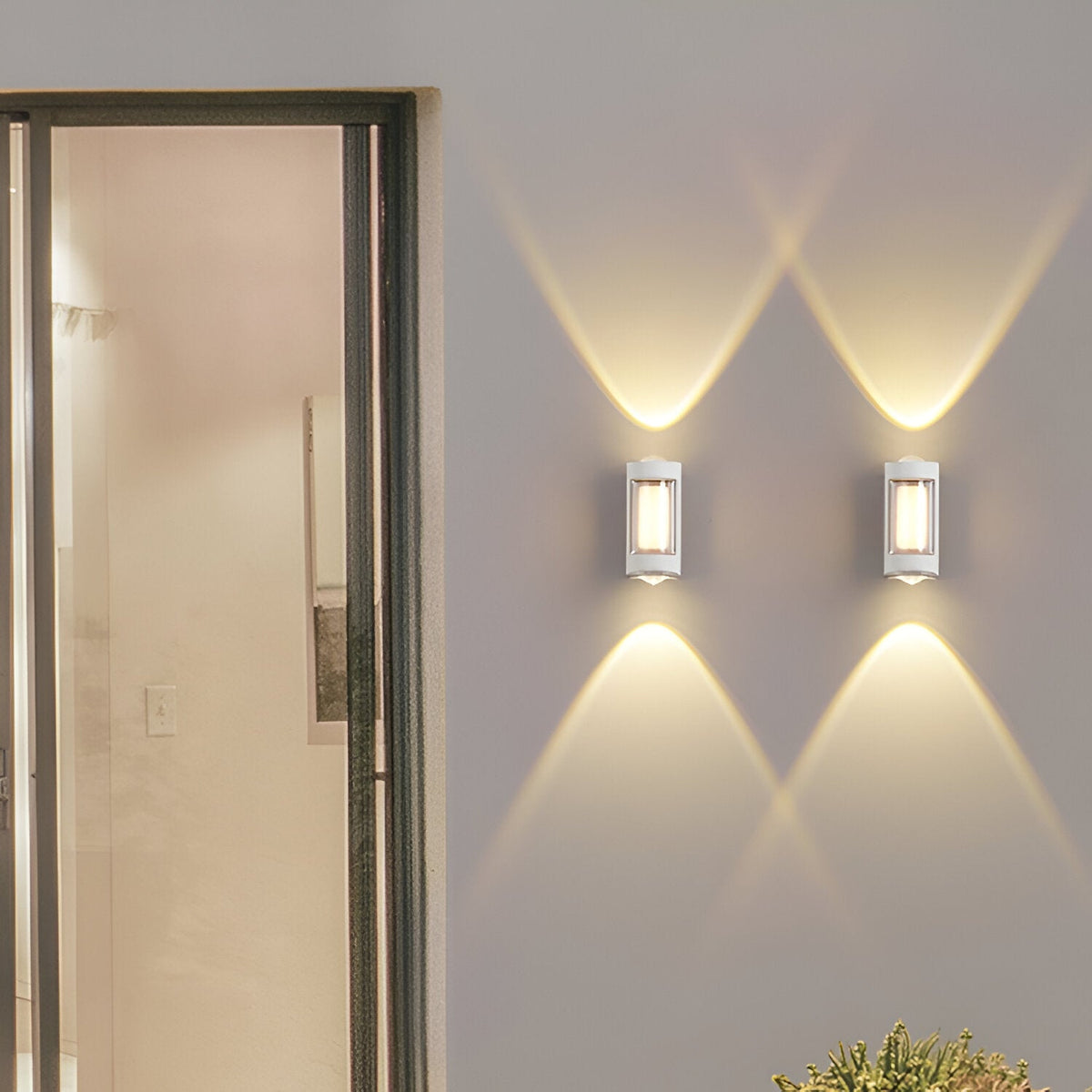 Lámpara exterior LED up down IP65 impermeable negra blanca para fachada 10W | Sansoti