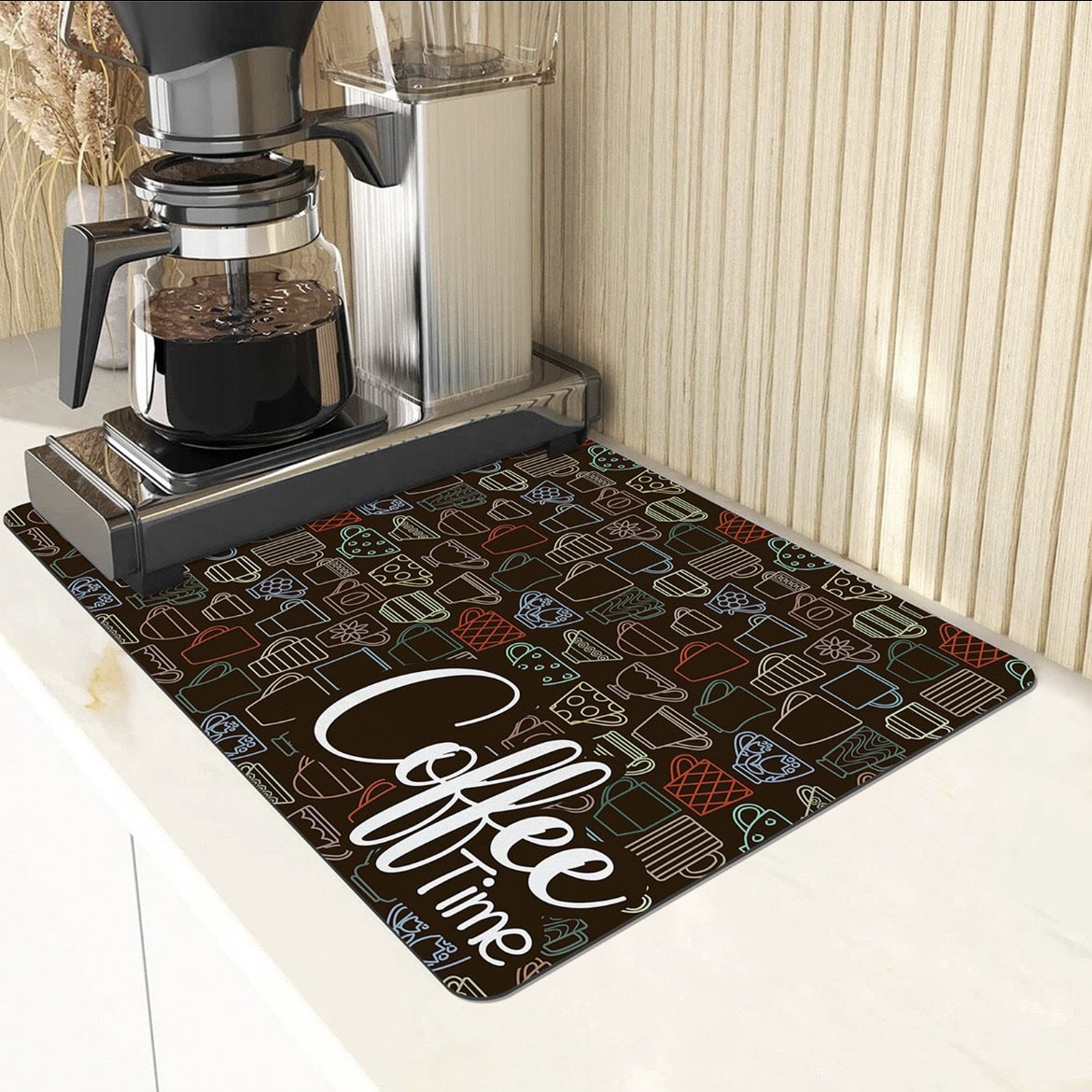 Absorbent Coffee Machine Mat 30x40-50x60cm Kitchen Protection Non-Slip Base | Sansoti