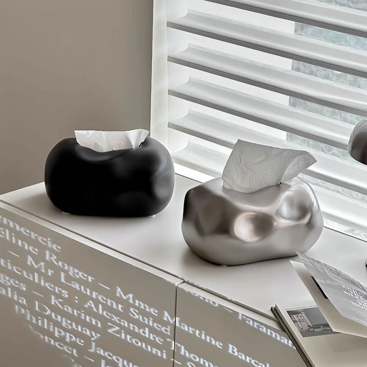 Cloud-shaped Tissue Holder 19.5×15×10 cm Ceramic Elegant White Design for Scandinavian Interior | Sansoti