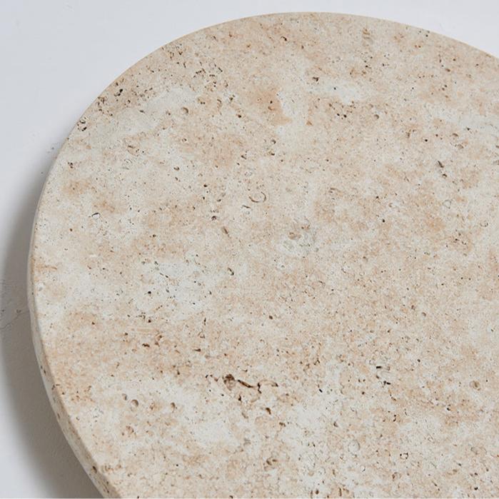Aplique redondo de travertino LED moderno de piedra natural Ø23 Ø30 | Sansoti