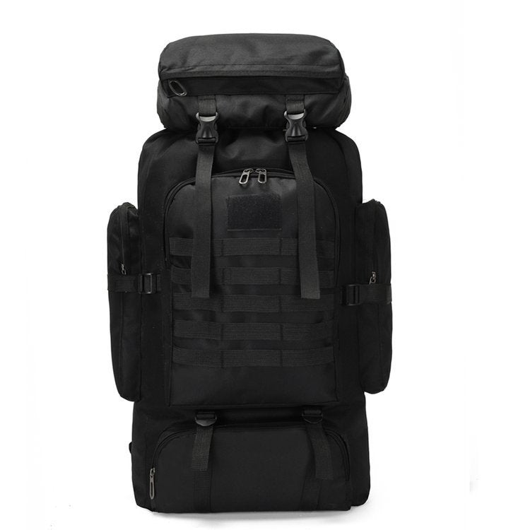 80-Liter Trekking Backpack with MOLLE System Ergonomic Outdoor Backpack Camouflage Khaki Black Hiking | Sansoti