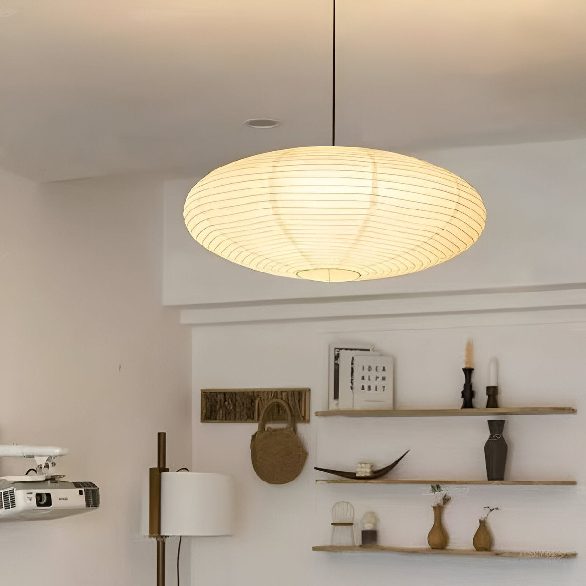 Deckenlampe Maulbeerpapier Japandi Design Ø50 Ø60 LED Dimmbar Weiß Geometrisch | Sansoti