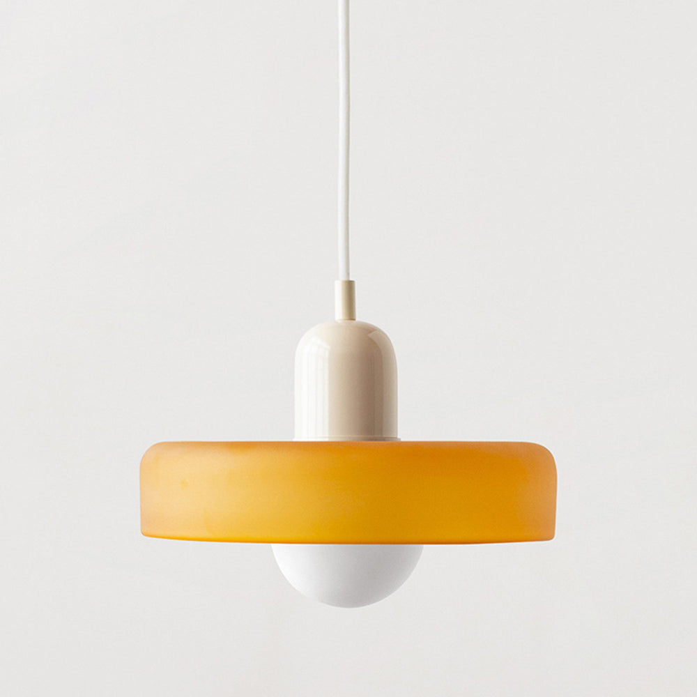 Suspension moderne en verre coloré 25/35cm E27 design minimaliste réglable | Sansoti