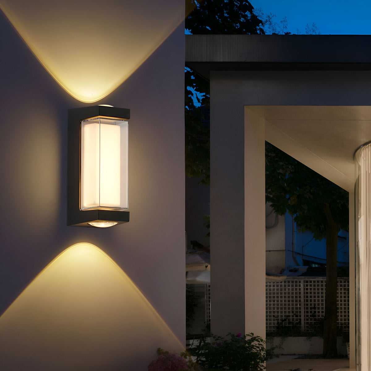 Lámpara exterior LED up down IP65 impermeable negra blanca para fachada 10W | Sansoti