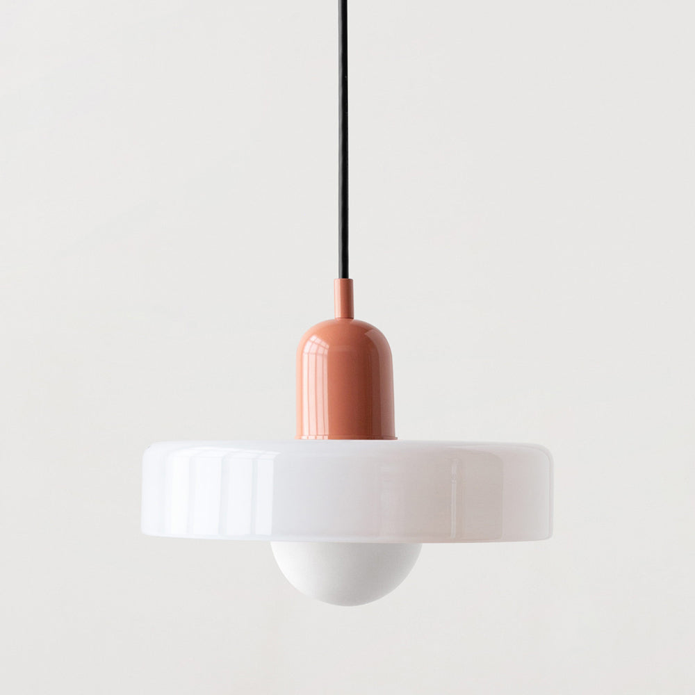 Suspension moderne en verre coloré 25/35cm E27 design minimaliste réglable | Sansoti