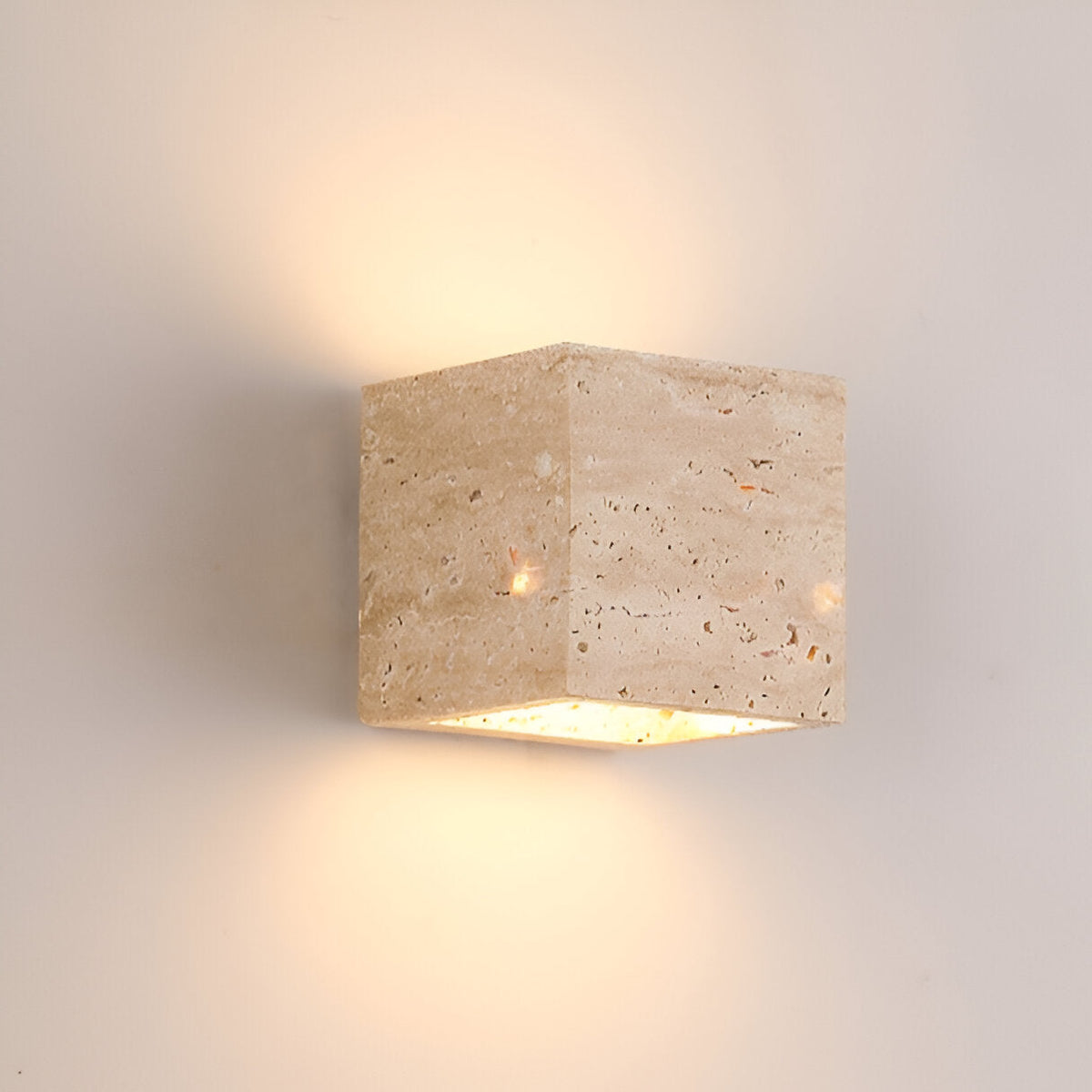Außenlampe Travertin Stein Up Down LED IP65 3000K Fassade | Sansoti