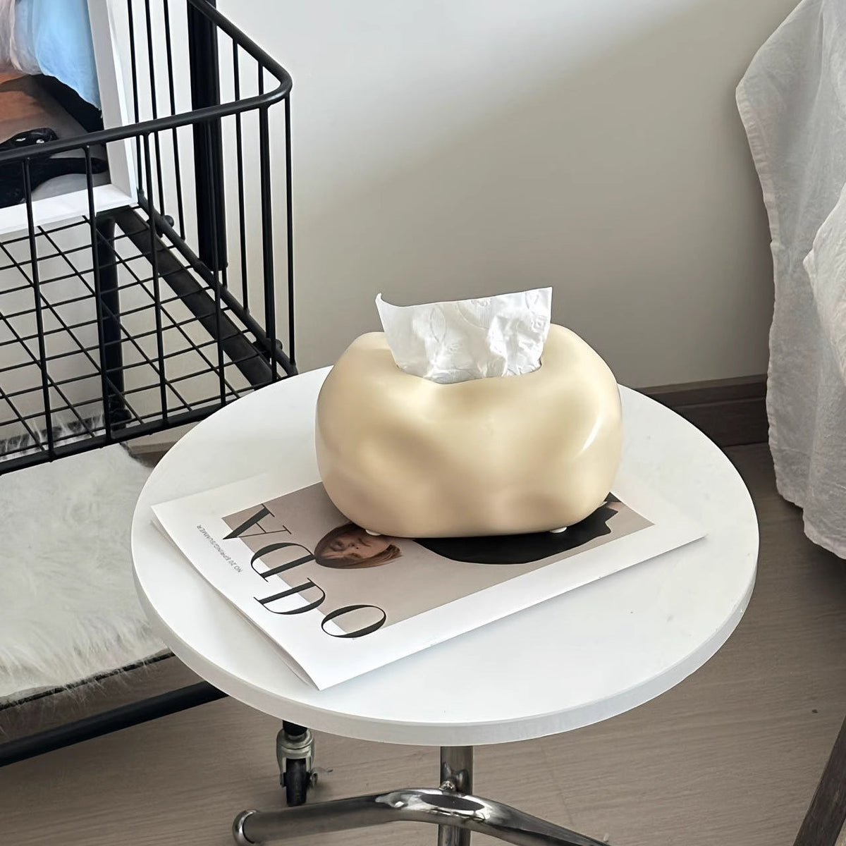 Cloud-shaped Tissue Holder 19.5×15×10 cm Ceramic Elegant White Design for Scandinavian Interior | Sansoti