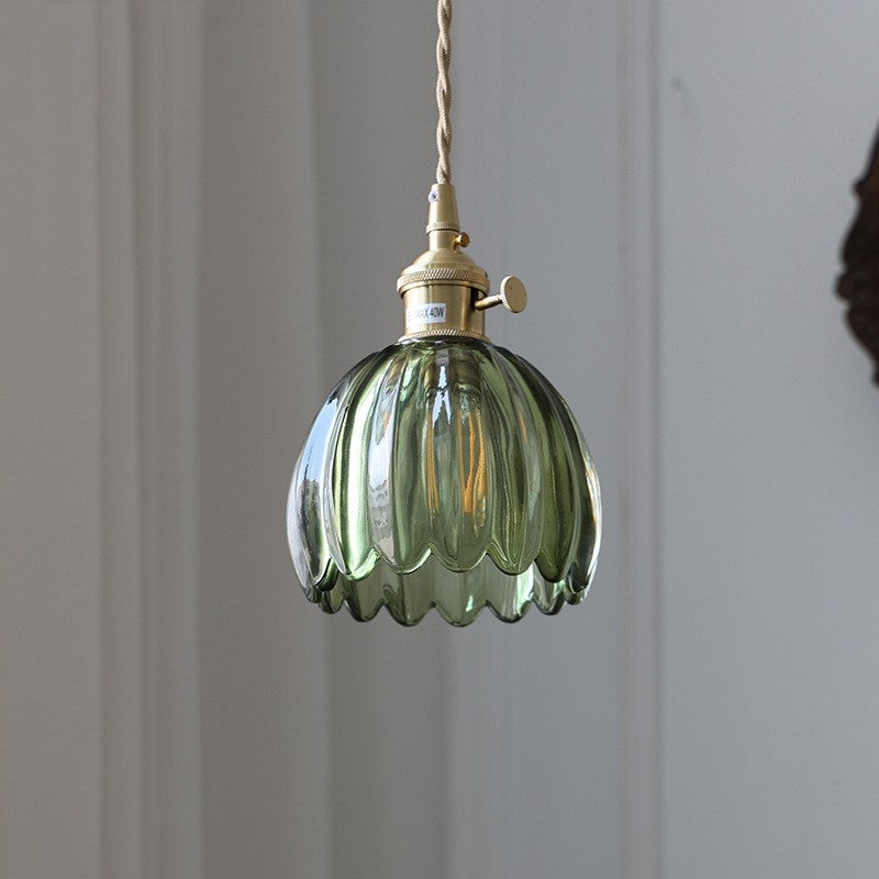 Japanse glazen hanglamp E27 glas transparant eetkamer bar verlichting minimalistisch design ribbelglas keuken hanglamp | Sansoti
