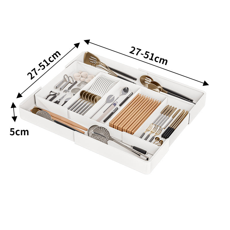 Adjustable Kitchen Drawer Organizer, Extendable Storage System, Cutlery Drawer, Cutlery, Kitchen Utensils, Decluttering | Sansoti