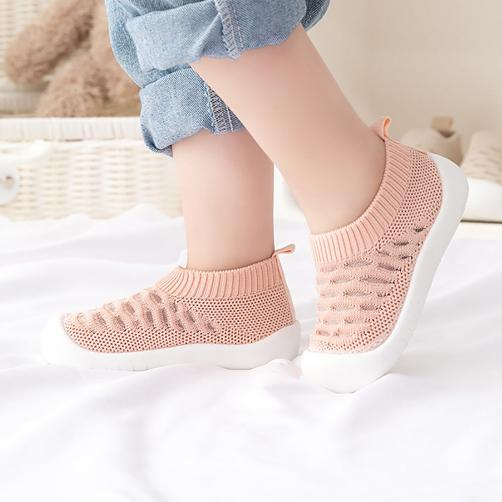Chaussettes-chaussures pour bébé avec semelle antidérapante Design en mesh Chaussures pour enfants Respirantes Confort Premiers pas Tout-petits | Sansoti