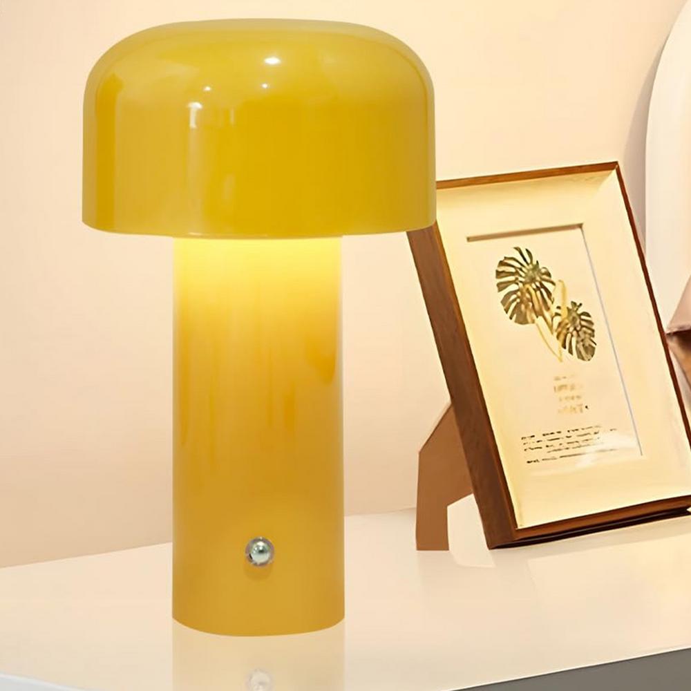 Rechargeable LED Mushroom Table Lamp Wireless Dimmable Ambient Lighting for Living Room, Bedroom and Dining Room | Sansoti