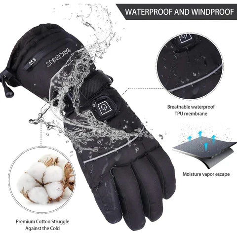 Beheizbare Handschuhe USB-aufladbar 3 Wärmestufen Winterhandschuhe Touchscreen Sport Outdoor Fahrradfahren | Sansoti