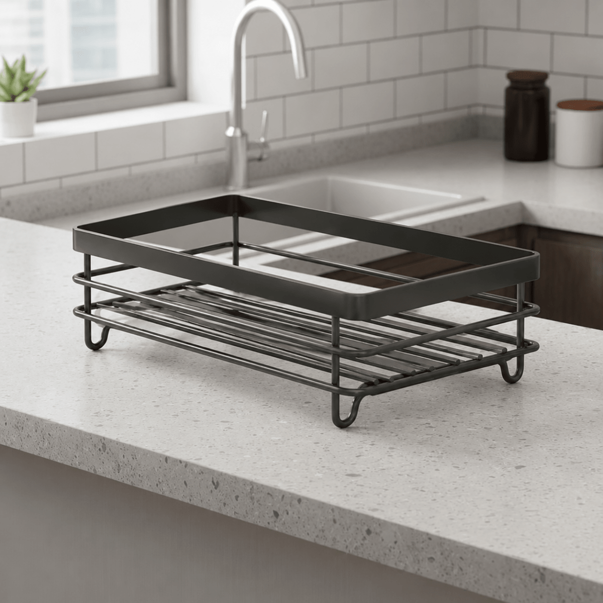 Égouttoir pliable en acier inoxydable - Accessoire de cuisine compact, système de rangement pour la vaisselle et le lavage de la cuisine | Sansoti